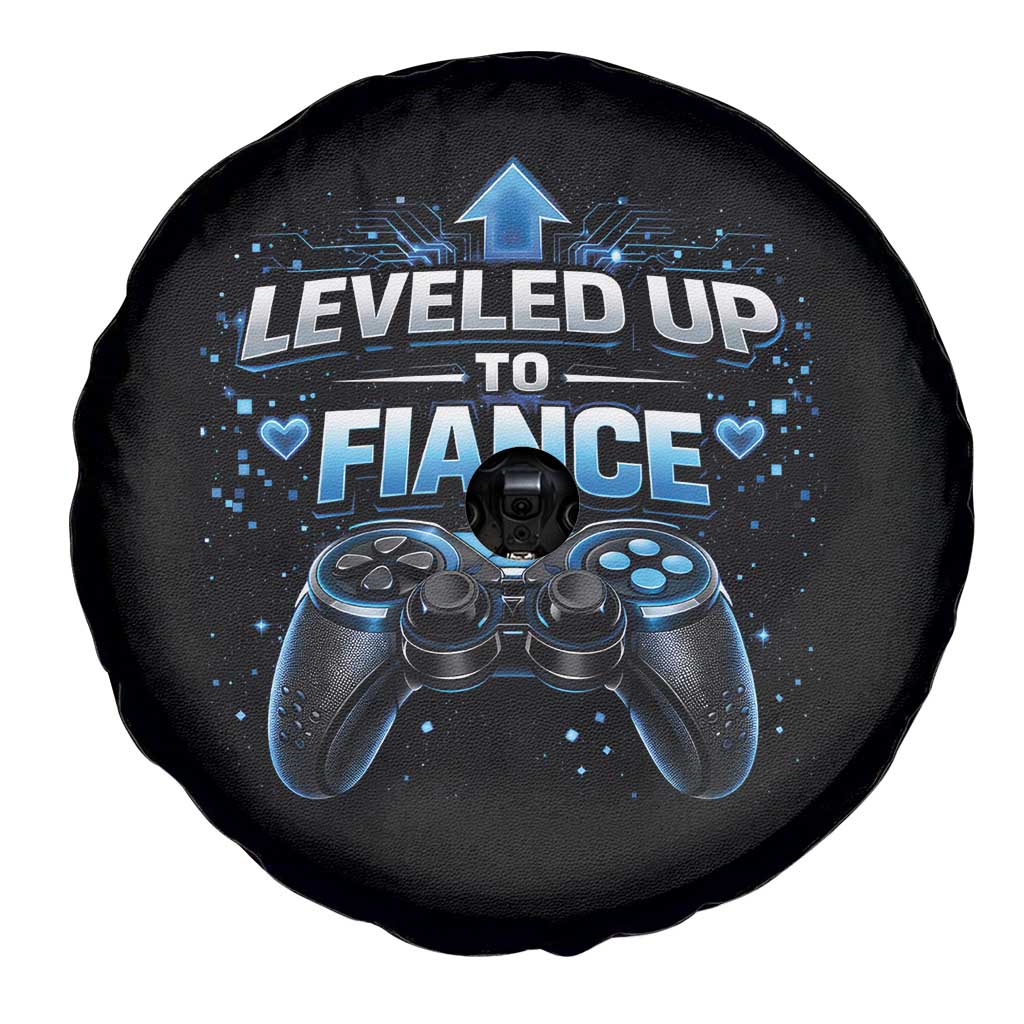 Leveled Up To Fiance Spare Tire Cover Newly Engaged Gifts For Him Gamer TS10 Print Your Wear