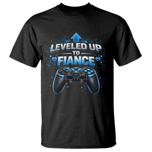 Leveled Up To Fiance T Shirt Newly Engaged Gifts For Him Gamer TS10 Black Print Your Wear
