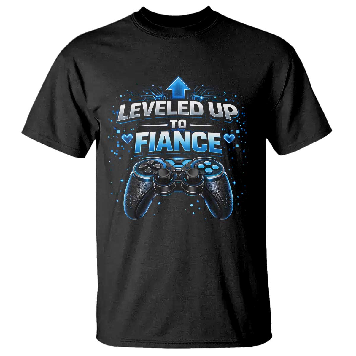 Leveled Up To Fiance T Shirt Newly Engaged Gifts For Him Gamer TS10 Black Print Your Wear