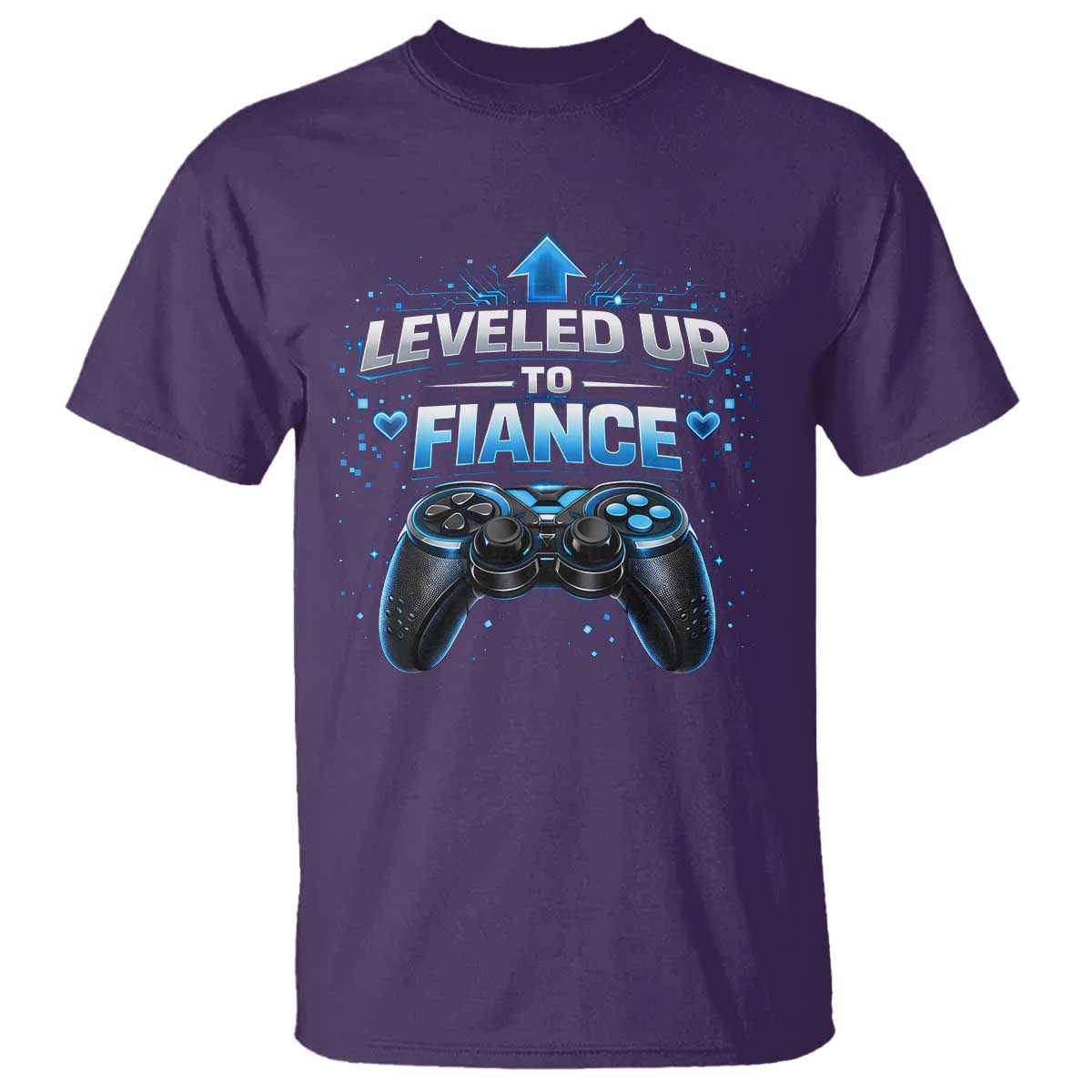 Leveled Up To Fiance T Shirt Newly Engaged Gifts For Him Gamer TS10 Purple Print Your Wear