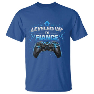 Leveled Up To Fiance T Shirt Newly Engaged Gifts For Him Gamer TS10 Royal Blue Print Your Wear