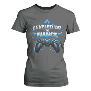 Leveled Up To Fiance T Shirt For Women Newly Engaged Gifts For Him Gamer TS10 Dark Heather Print Your Wear