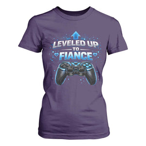 Leveled Up To Fiance T Shirt For Women Newly Engaged Gifts For Him Gamer TS10 Purple Print Your Wear