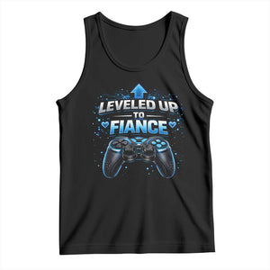 Leveled Up To Fiance Tank Top Newly Engaged Gifts For Him Gamer TS10 Black Print Your Wear