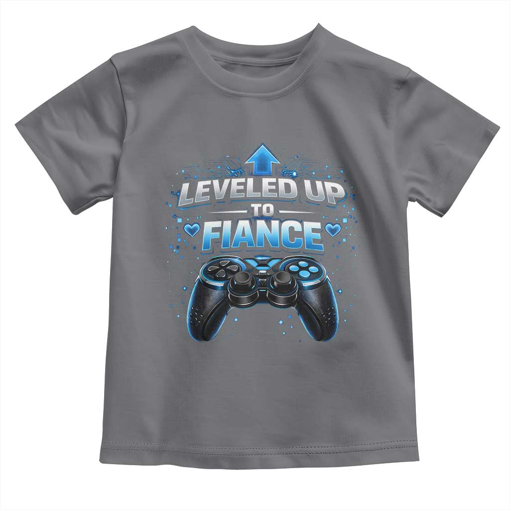 Leveled Up To Fiance Toddler T Shirt Newly Engaged Gifts For Him Gamer TS10 Charcoal Print Your Wear