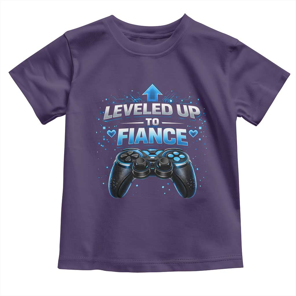 Leveled Up To Fiance Toddler T Shirt Newly Engaged Gifts For Him Gamer TS10 Purple Print Your Wear