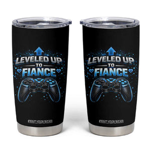Leveled Up To Fiance Tumbler Cup Newly Engaged Gifts For Him Gamer TS10 Black Print Your Wear