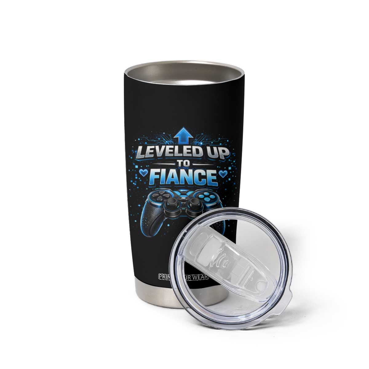 Leveled Up To Fiance Tumbler Cup Newly Engaged Gifts For Him Gamer TS10 Print Your Wear