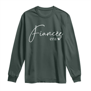 Fiancee Era Long Sleeve Shirt Engaged Bride Bachelorette Outfits TS10 Dark Forest Green Print Your Wear