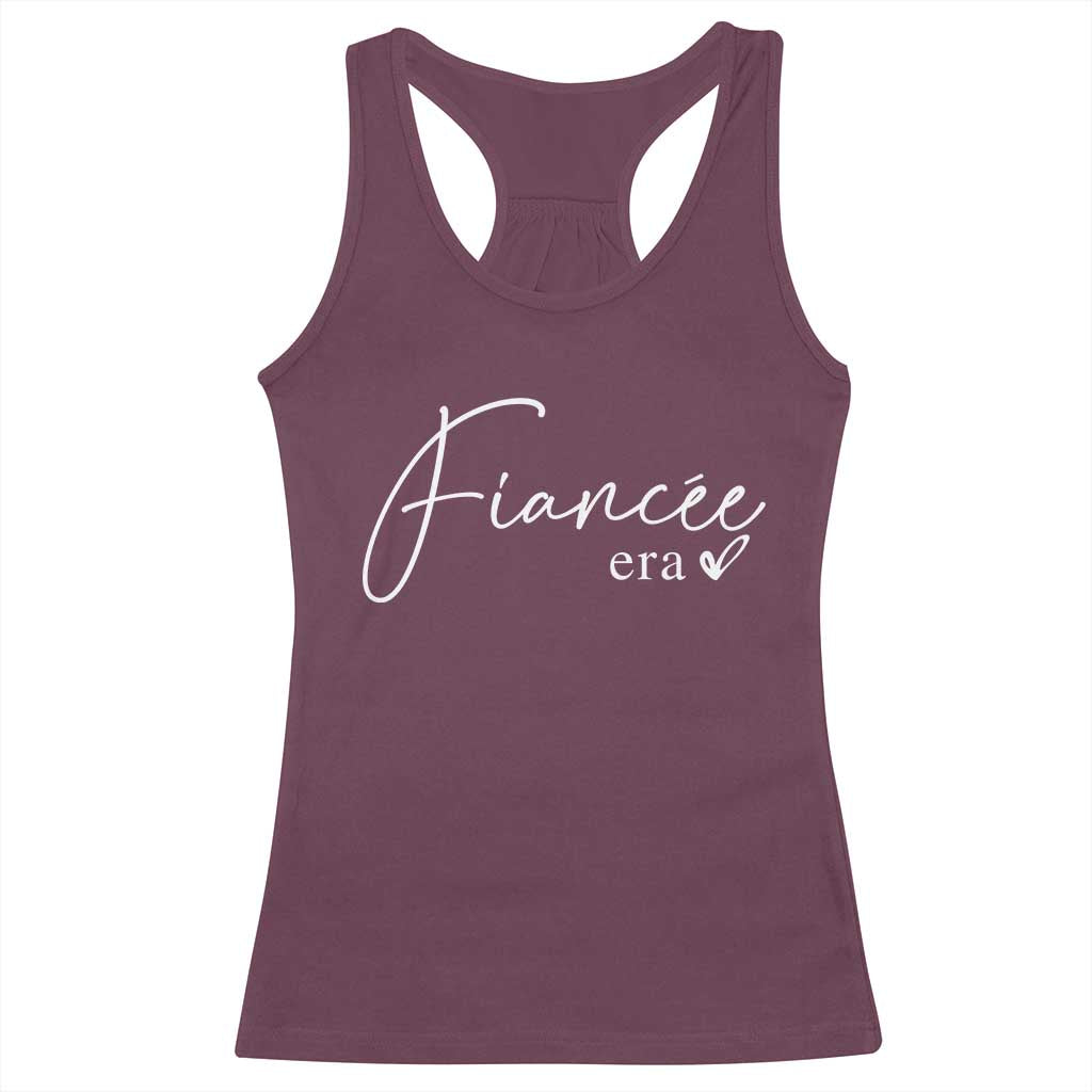 Fiancee Era Racerback Tank Top Engaged Bride Bachelorette Outfits TS10 Maroon Print Your Wear