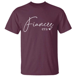 Fiancee Era T Shirt Engaged Bride Bachelorette Outfits TS10 Maroon Print Your Wear