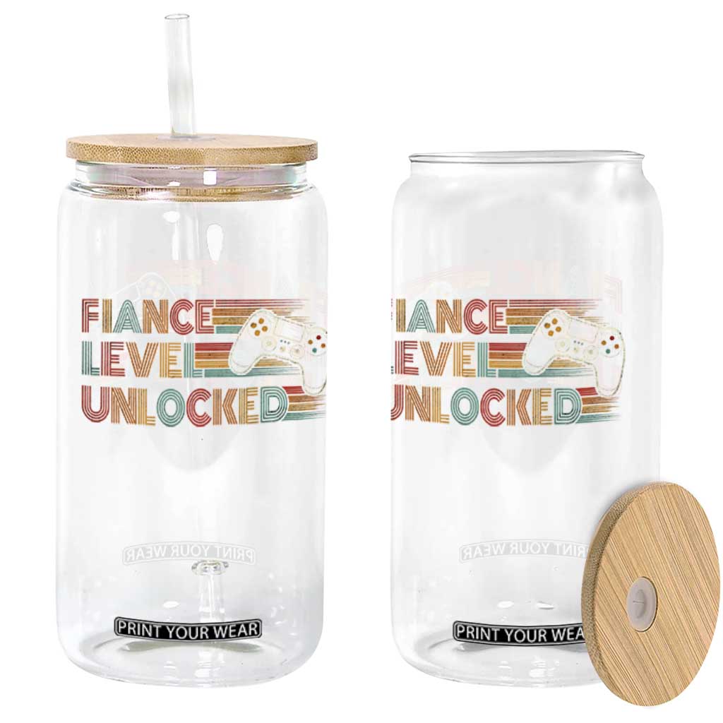 Fiance Level Unlocked Glass Can Retro Engaged Gifts For Him Gamer TS10 Print Your Wear