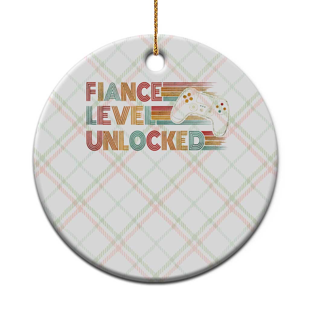 Fiance Level Unlocked Ceramic Ornament Retro Engaged Gifts For Him Gamer TS10 1pc Christmas Plaid Print Your Wear