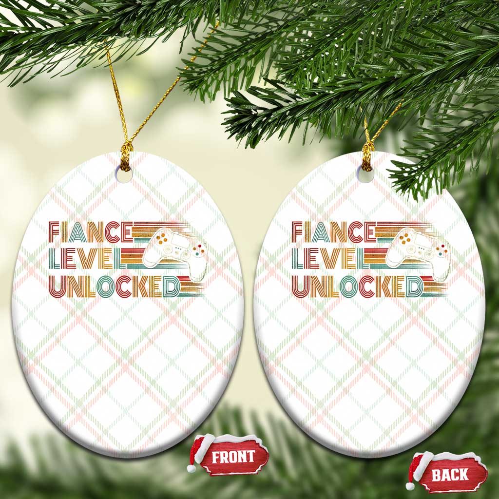 Fiance Level Unlocked Ceramic Ornament Retro Engaged Gifts For Him Gamer TS10 Print Your Wear
