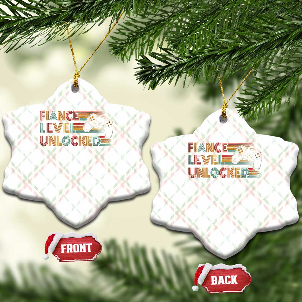 Fiance Level Unlocked Ceramic Ornament Retro Engaged Gifts For Him Gamer TS10 Print Your Wear