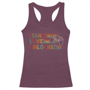 Fiance Level Unlocked Racerback Tank Top Retro Engaged Gifts For Him Gamer TS10 Maroon Print Your Wear