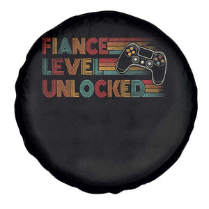 Fiance Level Unlocked Spare Tire Cover Retro Engaged Gifts For Him Gamer TS10 Print Your Wear