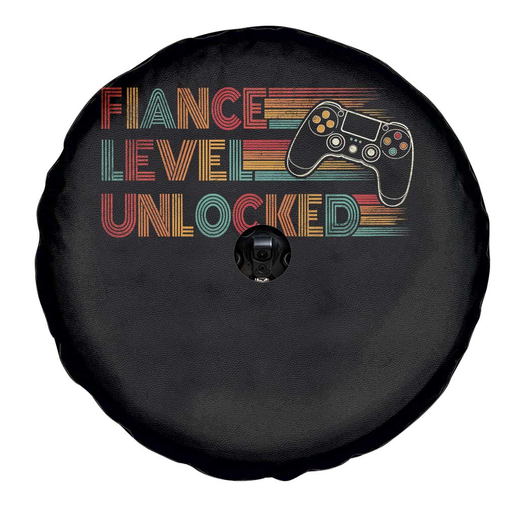Fiance Level Unlocked Spare Tire Cover Retro Engaged Gifts For Him Gamer TS10 Print Your Wear