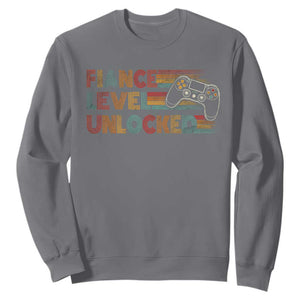 Fiance Level Unlocked Sweatshirt Retro Engaged Gifts For Him Gamer TS10 Charcoal Print Your Wear