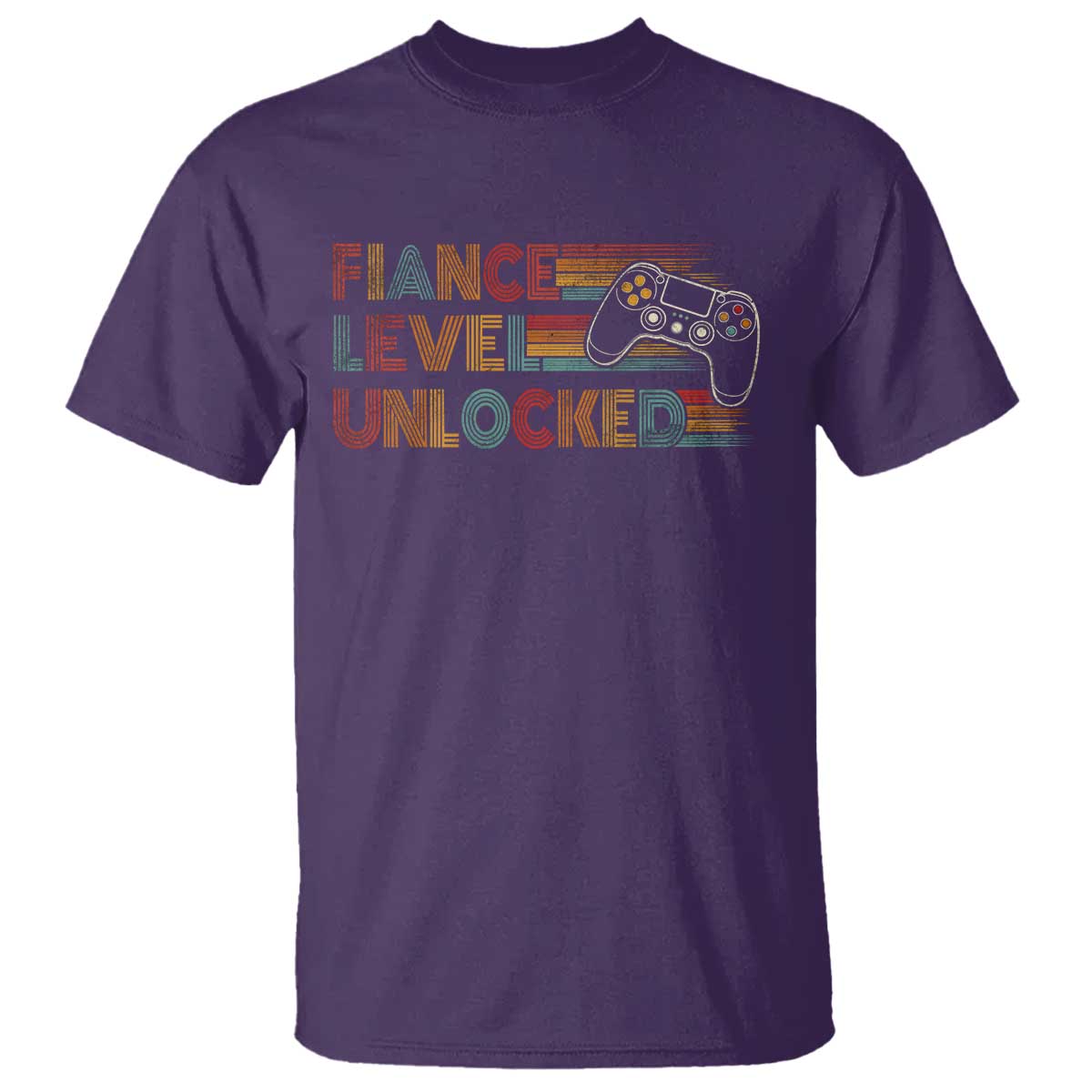 Fiance Level Unlocked T Shirt Retro Engaged Gifts For Him Gamer TS10 Purple Print Your Wear