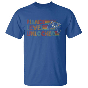 Fiance Level Unlocked T Shirt Retro Engaged Gifts For Him Gamer TS10 Royal Blue Print Your Wear