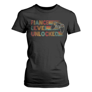 Fiance Level Unlocked T Shirt For Women Retro Engaged Gifts For Him Gamer TS10 Black Print Your Wear