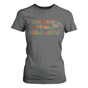 Fiance Level Unlocked T Shirt For Women Retro Engaged Gifts For Him Gamer TS10 Dark Heather Print Your Wear