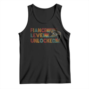 Fiance Level Unlocked Tank Top Retro Engaged Gifts For Him Gamer TS10 Black Print Your Wear