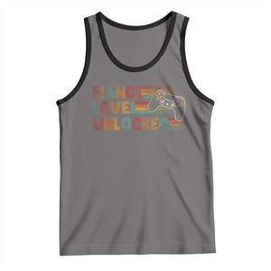 Fiance Level Unlocked Tank Top Retro Engaged Gifts For Him Gamer TS10 Deep Heather Black Print Your Wear