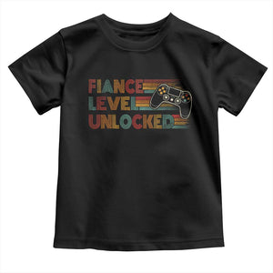 Fiance Level Unlocked Toddler T Shirt Retro Engaged Gifts For Him Gamer TS10 Black Print Your Wear
