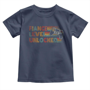 Fiance Level Unlocked Toddler T Shirt Retro Engaged Gifts For Him Gamer TS10 Navy Print Your Wear