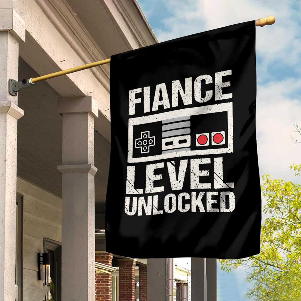 Leveled Fiance Unlocked Garden Flag Engagement Gift For Fiancé Bachelor Party TS10 Print Your Wear