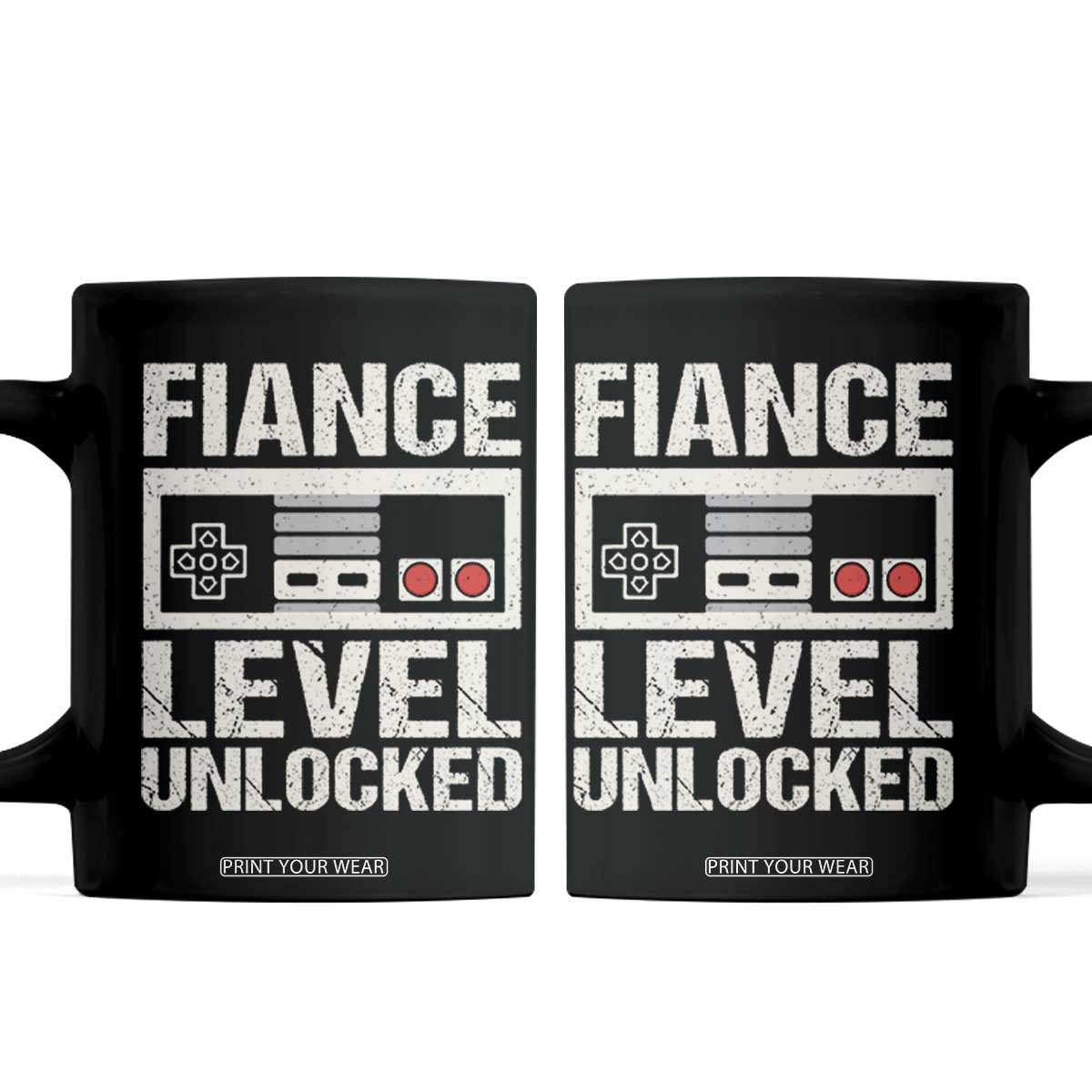 Leveled Fiance Unlocked Coffee Mug Engagement Gift For Fiancé Bachelor Party TS10 Black Print Your Wear