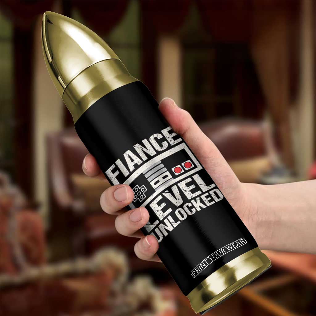 Leveled Fiance Unlocked Bullet Tumbler Engagement Gift For Fiancé Bachelor Party TS10 Print Your Wear