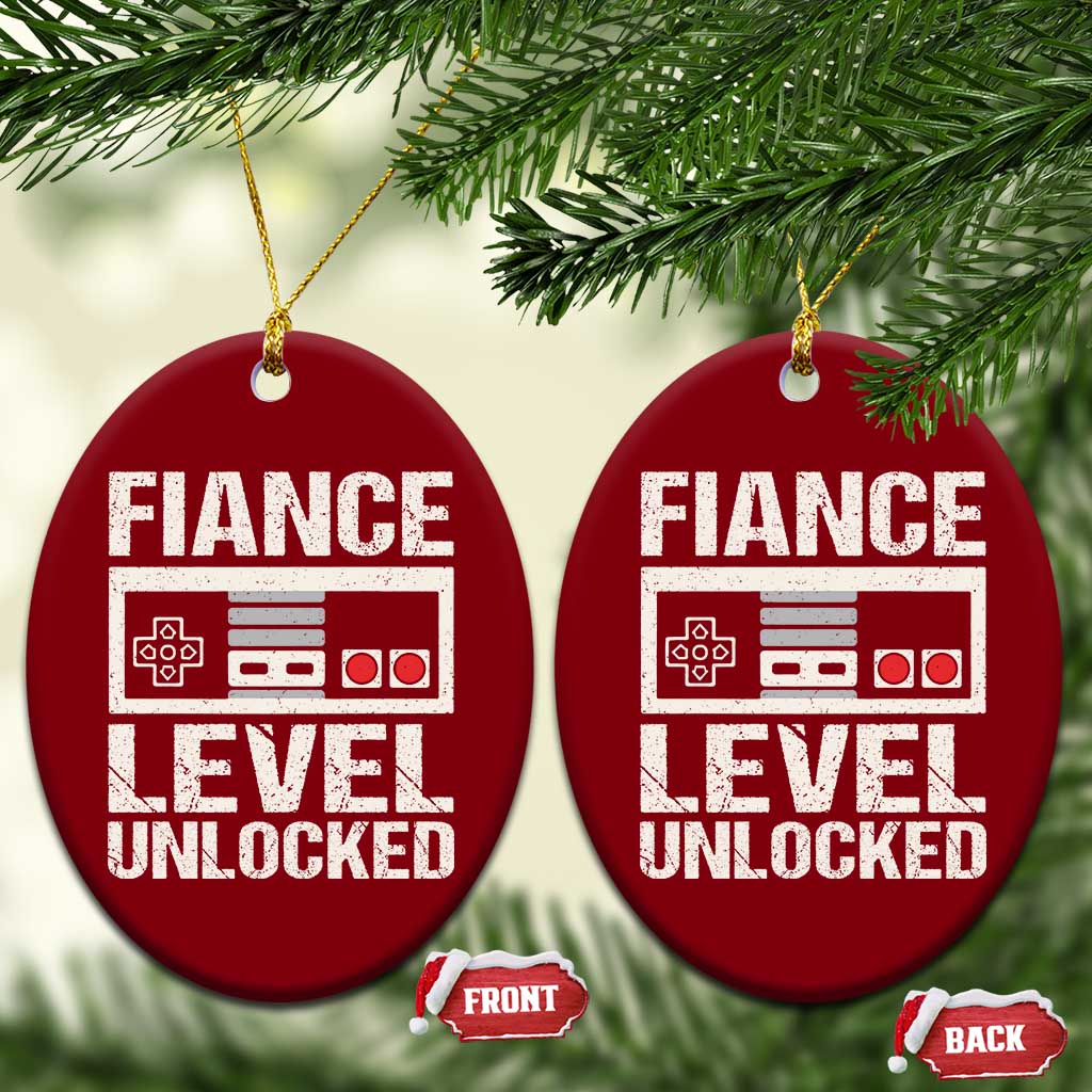 Leveled Fiance Unlocked Ceramic Ornament Engagement Gift For Fiancé Bachelor Party TS10 Print Your Wear