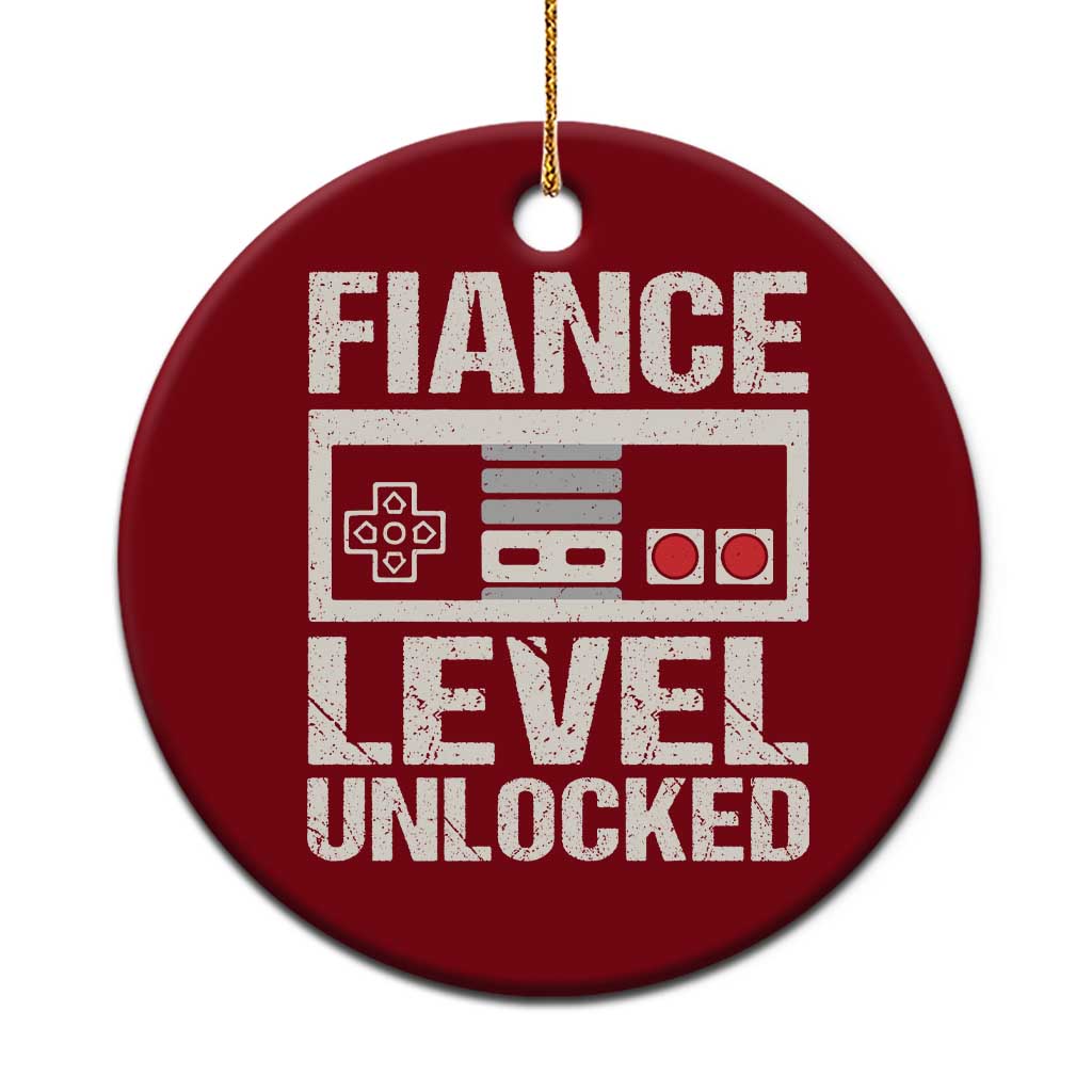 Leveled Fiance Unlocked Ceramic Ornament Engagement Gift For Fiancé Bachelor Party TS10 1pc Red Print Your Wear