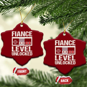 Leveled Fiance Unlocked Ceramic Ornament Engagement Gift For Fiancé Bachelor Party TS10 Print Your Wear
