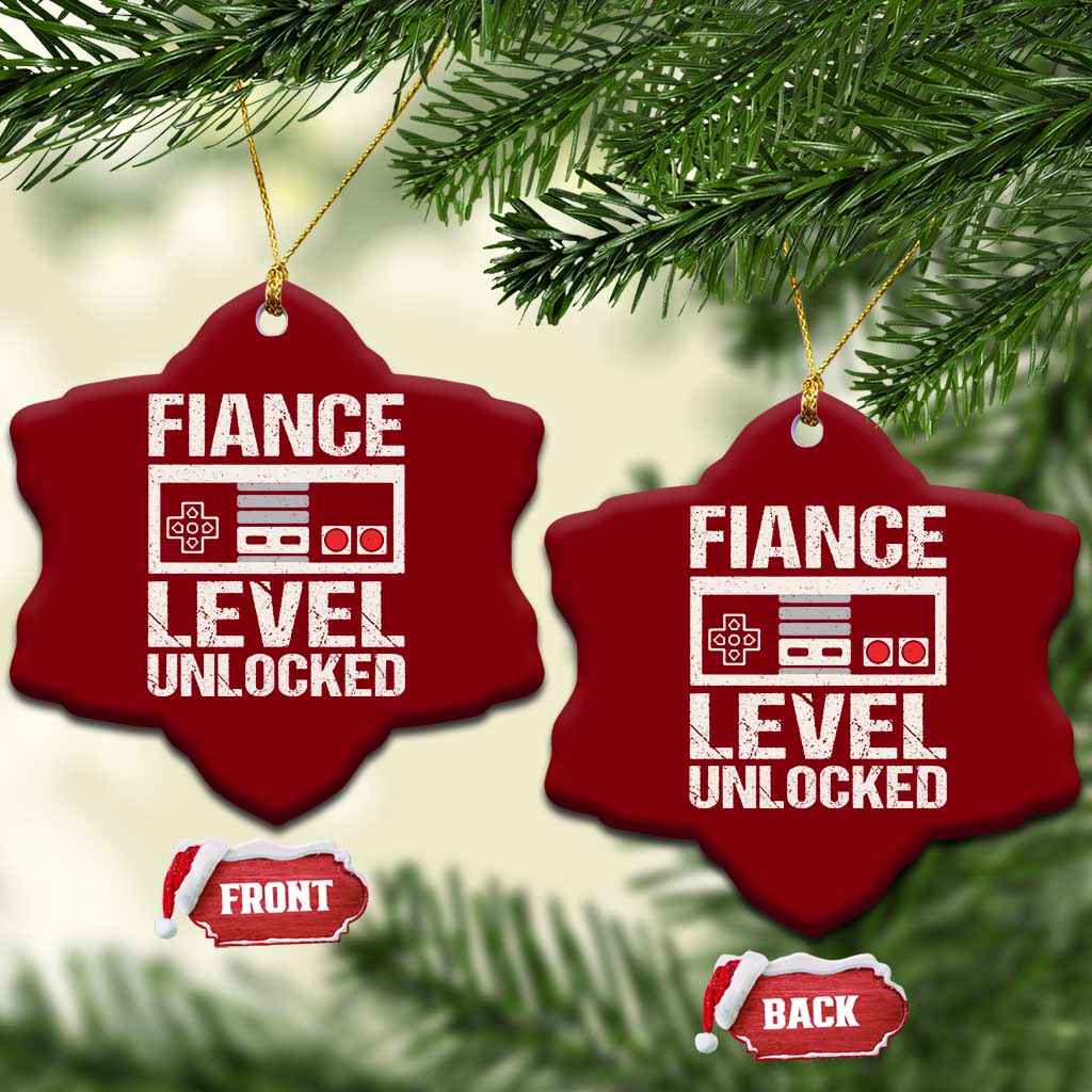 Leveled Fiance Unlocked Ceramic Ornament Engagement Gift For Fiancé Bachelor Party TS10 Print Your Wear