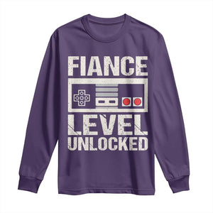 Leveled Fiance Unlocked Long Sleeve Shirt Engagement Gift For Fiancé Bachelor Party TS10 Purple Print Your Wear