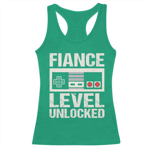 Leveled Fiance Unlocked Racerback Tank Top Engagement Gift For Fiancé Bachelor Party TS10 Irish Green Print Your Wear