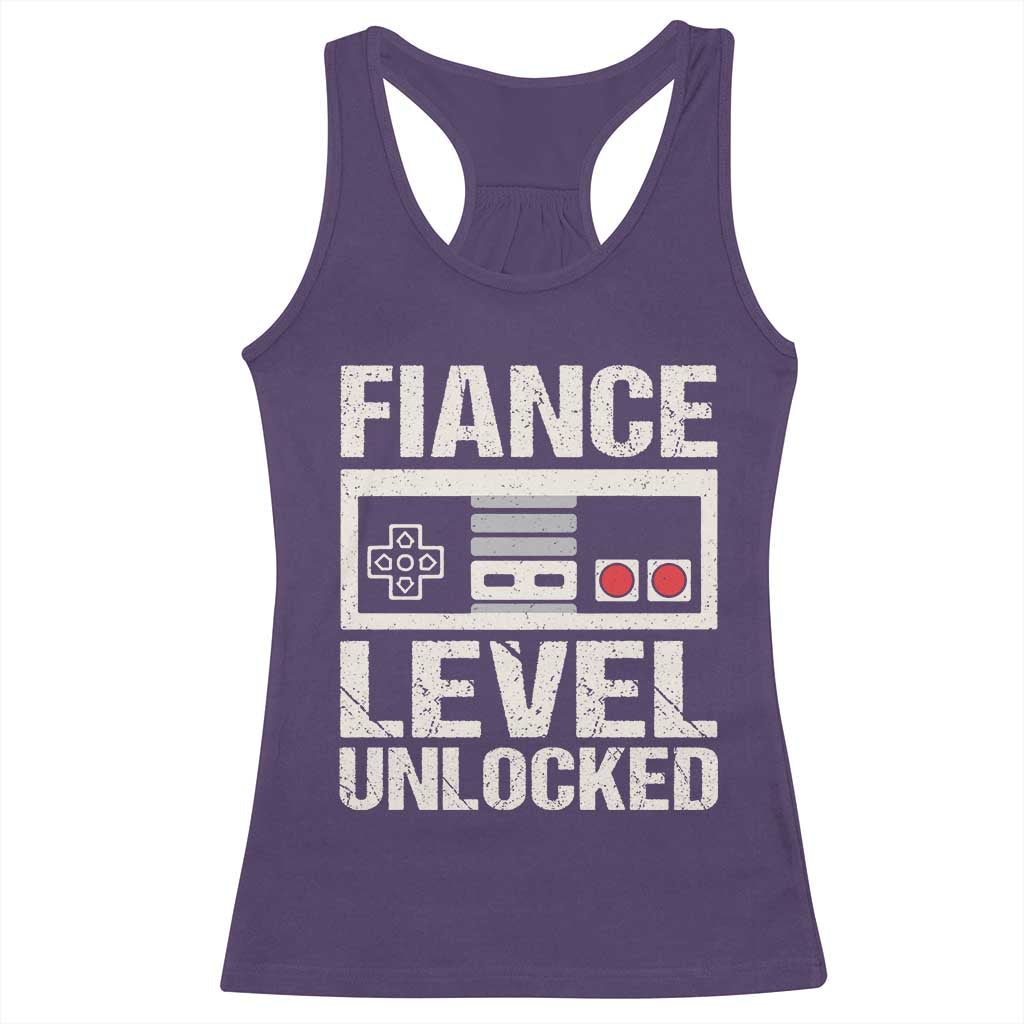 Leveled Fiance Unlocked Racerback Tank Top Engagement Gift For Fiancé Bachelor Party TS10 Purple Print Your Wear