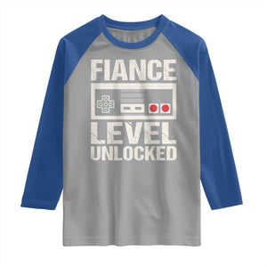 Leveled Fiance Unlocked Raglan Shirt Engagement Gift For Fiancé Bachelor Party TS10 Sport Gray Royal Print Your Wear