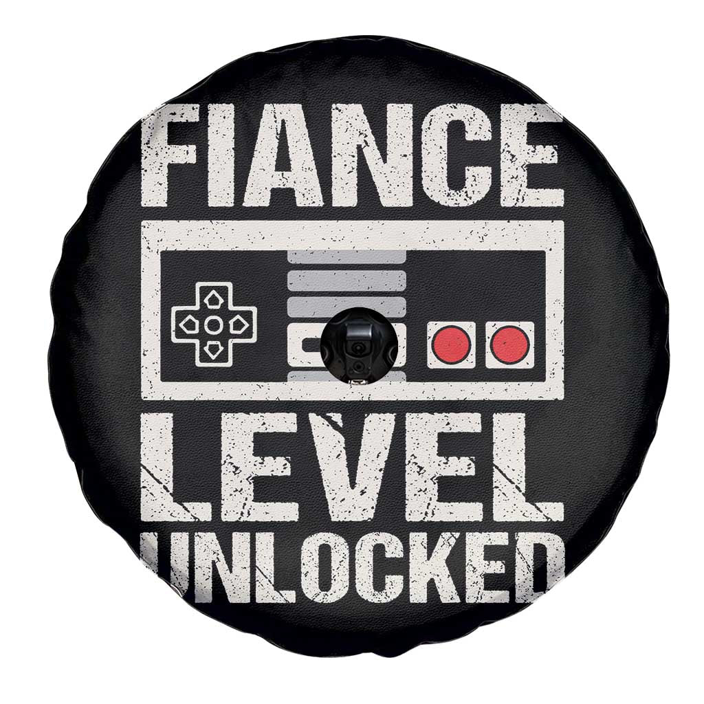 Leveled Fiance Unlocked Spare Tire Cover Engagement Gift For Fiancé Bachelor Party TS10 Print Your Wear