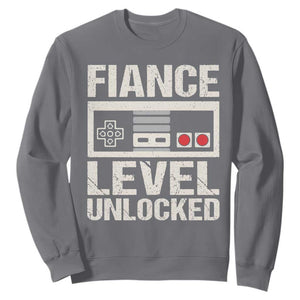 Leveled Fiance Unlocked Sweatshirt Engagement Gift For Fiancé Bachelor Party TS10 Charcoal Print Your Wear