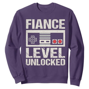 Leveled Fiance Unlocked Sweatshirt Engagement Gift For Fiancé Bachelor Party TS10 Purple Print Your Wear
