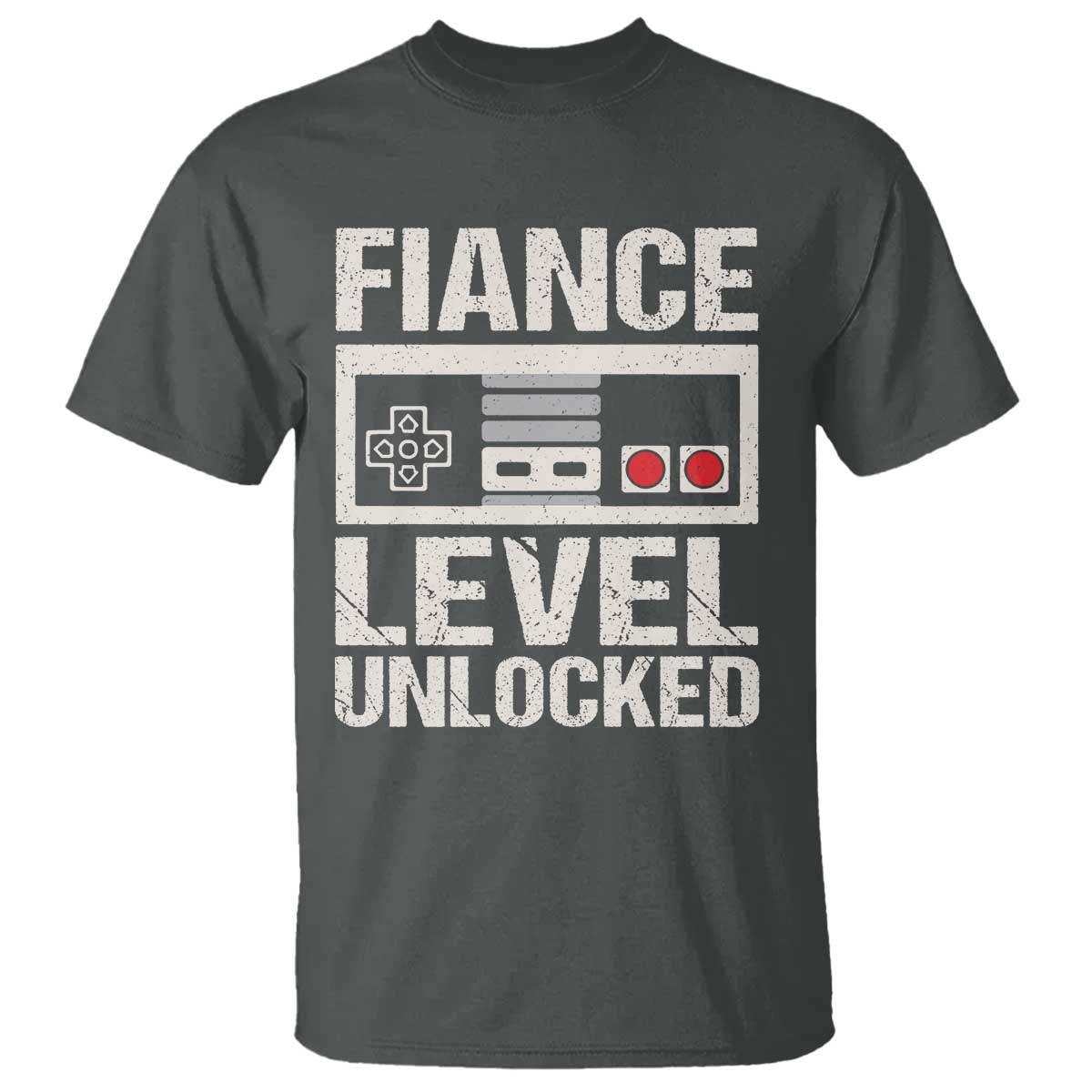 Leveled Fiance Unlocked T Shirt Engagement Gift For Fiancé Bachelor Party TS10 Dark Heather Print Your Wear