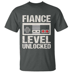 Leveled Fiance Unlocked T Shirt Engagement Gift For Fiancé Bachelor Party TS10 Dark Heather Print Your Wear