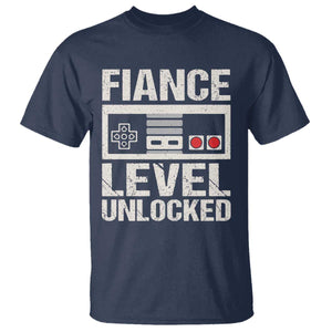Leveled Fiance Unlocked T Shirt Engagement Gift For Fiancé Bachelor Party TS10 Navy Print Your Wear