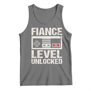 Leveled Fiance Unlocked Tank Top Engagement Gift For Fiancé Bachelor Party TS10 Black Heather Print Your Wear