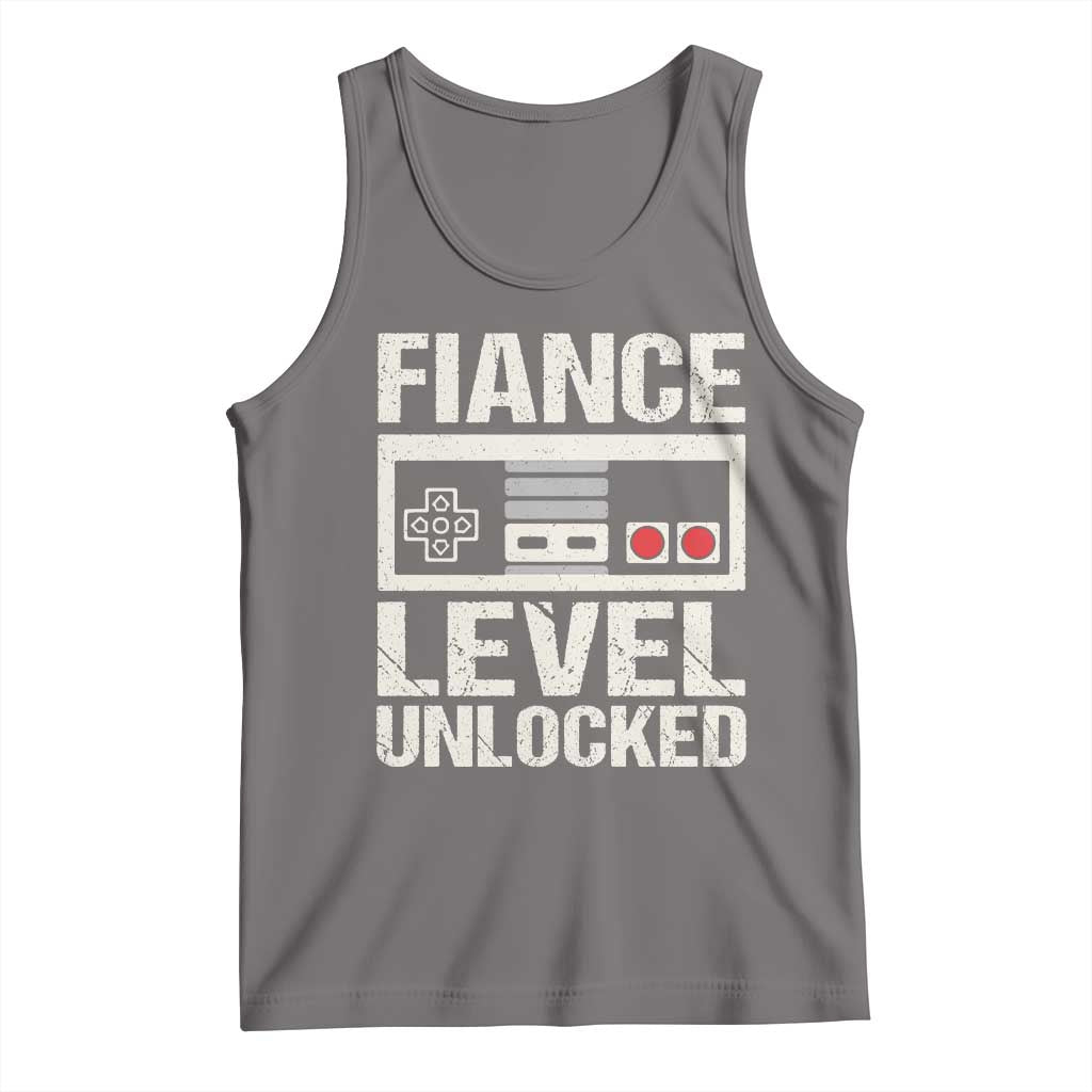 Leveled Fiance Unlocked Tank Top Engagement Gift For Fiancé Bachelor Party TS10 Deep Heather Print Your Wear